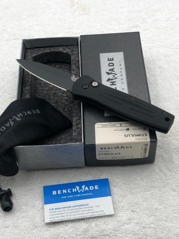 Benchmade 3551 BK Stimulus Push Button Automatic Knife With Integrated Safety NIB Made In USA