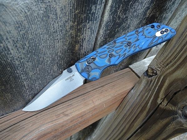 Hogue Knives Deka Folding Knife Blue G-Mascus  20CV Blade - New