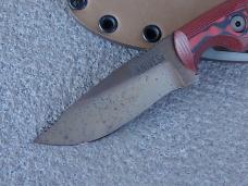 Dawson Knives Deep Notch Fixed Blade Knife Red/Black G10 Arizona Copper 3V Blade - NEW