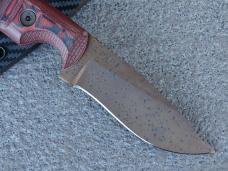 Dawson Knives Deep Notch Fixed Blade Knife Red/Black G10 Arizona Copper 3V Blade - NEW