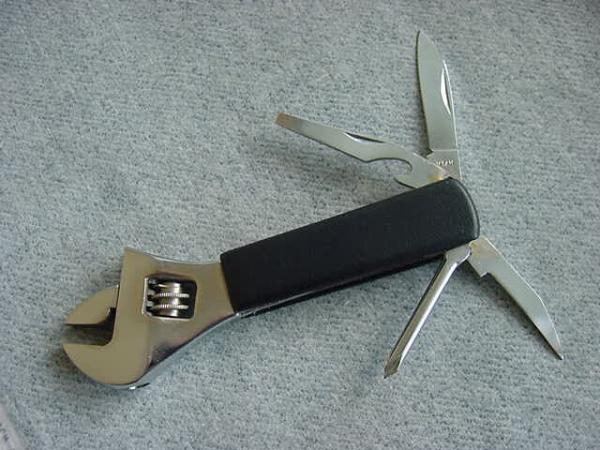 Vintage Folding Knife/Crescent Wrench Multi-Tool Set in Carrying Sheath - MINT Vintage Folding Knife/Crescent Wrench Multi-Tool Set in Carrying Sheath - MINT