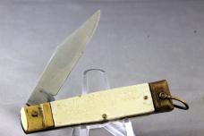 AUTOMATIC KNIFE by UNKNOWN MAKER, Faux-Pearl Handles, Brass Bolsters, Free Shipping, No Tax AUTOMATIC KNIFE by UNKNOWN MAKER, Faux-Pearl Handles, Brass Bolsters, Free Shipping, No Tax