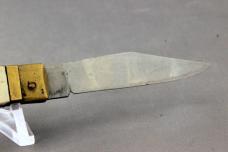 AUTOMATIC KNIFE by UNKNOWN MAKER, Faux-Pearl Handles, Brass Bolsters, Free Shipping, No Tax AUTOMATIC KNIFE by UNKNOWN MAKER, Faux-Pearl Handles, Brass Bolsters, Free Shipping, No Tax