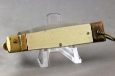 AUTOMATIC KNIFE by UNKNOWN MAKER, Faux-Pearl Handles, Brass Bolsters, Free Shipping, No Tax AUTOMATIC KNIFE by UNKNOWN MAKER, Faux-Pearl Handles, Brass Bolsters, Free Shipping, No Tax