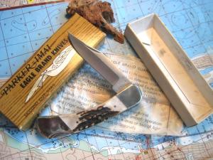 VTG Parker IMAI K 249 Stag Bone Handle Lockback Knife (wrong box)