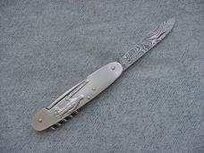 Vintage Sportman's, Damascus Blade w/Sharpening Stick & Sheath Folding Pocket Knife - MINT Vintage Sportman's, Damascus Blade w/Sharpening Stick & Sheath Folding Pocket Knife - MINT