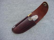 Vintage Sportman's, Damascus Blade w/Sharpening Stick & Sheath Folding Pocket Knife - MINT Vintage Sportman's, Damascus Blade w/Sharpening Stick & Sheath Folding Pocket Knife - MINT