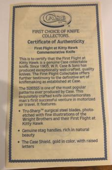 New in Wooden Display Case “First in Flight” Large Stag Folding Hunter with COA New in Wooden Display Case “First in Flight” Large Stag Folding Hunter with COA