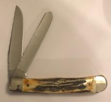 1988 Case Re-handled Stag Trapper with File work 1988 Case Re-handled Stag Trapper with File work