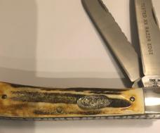 1988 Case Re-handled Stag Trapper with File work 1988 Case Re-handled Stag Trapper with File work