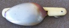 Folding nickel silver SPOON from Picnic or Campaign set with bone handle unmarked Folding nickel silver SPOON from Picnic or Campaign set with bone handle unmarked