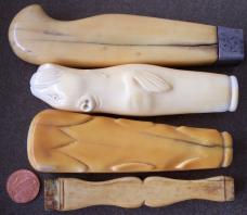 4 antique Ivory KNIFE HANDLES for Custom Knife project 4 antique Ivory KNIFE HANDLES for Custom Knife project