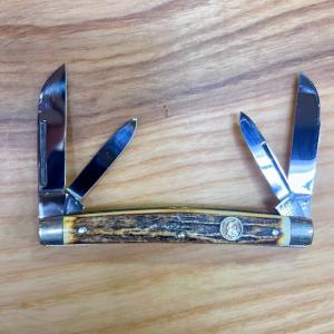 HEN & ROOSTER Solingen 114 DS Genuine Stag 4 blade Congress pocket knife (1)