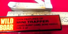 WILD BOAR 3-1/2" MINI TRAPPER CAMEL BONE IN BOX FROM A FEW YEARS BACK NEVER USED FROM STORAGE WILD BOAR 3-1/2" MINI TRAPPER CAMEL BONE IN BOX FROM A FEW YEARS BACK NEVER USED FROM STORAGE