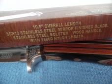 SHARPS CUTLERY 10-1/2" WOOD HANDLE NEW IN BOX HUNTING KNIFE AND SHEATH 