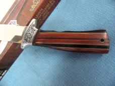 SHARPS CUTLERY 10-1/2" WOOD HANDLE NEW IN BOX HUNTING KNIFE AND SHEATH 