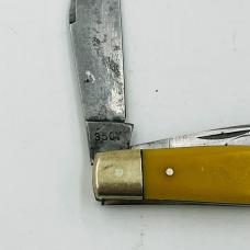 EARLY CARL SCHLIEPER/GERMAN EYE (#350Y) YELLOW "MDM STOCKMAN" POCKET KNIFE (25) EARLY CARL SCHLIEPER/GERMAN EYE (#350Y) YELLOW "MDM STOCKMAN" POCKET KNIFE (25)