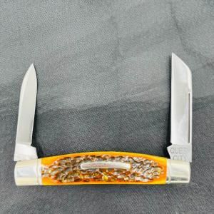 Queen City 2-Blade Congress Folding Pocket Knife, Amber Groove Bone Handles (39)