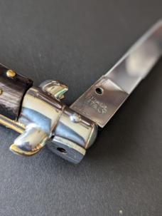 NOS GIOVANNI BELTRAME 23CM-9 INCH FLAT BLADE STILETTO IN BUFFALO HORN NOS GIOVANNI BELTRAME 23CM-9 INCH FLAT BLADE STILETTO IN BUFFALO HORN