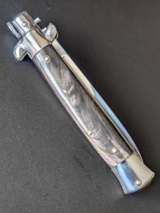 NOS GIOVANNI BELTRAME 23CM-9 INCH FLAT BLADE STILETTO IN BUFFALO HORN NOS GIOVANNI BELTRAME 23CM-9 INCH FLAT BLADE STILETTO IN BUFFALO HORN