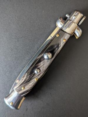  NOS GIOVANNI BELTRAME 23CM-9 INCH FLAT BLADE STILETTO IN BUFFALO HORN 