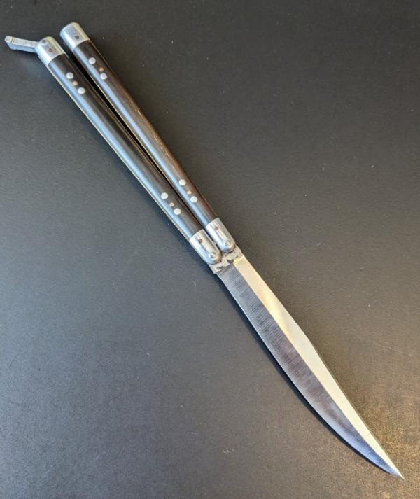 Minty WWII Era Philippine Bowie Blade Balisong, Batangas Butterfly Knife Horn 11.5" 29cm Minty WWII Era Philippine Bowie Blade Balisong, Batangas Butterfly Knife Horn 11.5" 29cm