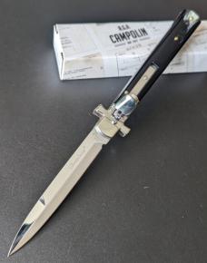 NIB AGA CAMPOLIN BRAZILIAN HORN DOMINUS 23CM-9"-23cm BAYONET LEVER ACTION AUTOMATIC STILETTO NIB AGA CAMPOLIN BRAZILIAN HORN DOMINUS 23CM-9"-23cm BAYONET LEVER ACTION AUTOMATIC STILETTO