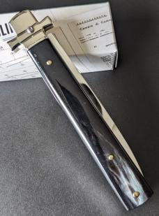 NIB AGA CAMPOLIN BRAZILIAN HORN DOMINUS 23CM-9"-23cm BAYONET LEVER ACTION AUTOMATIC STILETTO NIB AGA CAMPOLIN BRAZILIAN HORN DOMINUS 23CM-9"-23cm BAYONET LEVER ACTION AUTOMATIC STILETTO