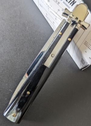 NIB AGA CAMPOLIN BRAZILIAN HORN DOMINUS 23CM-9"-23cm BAYONET LEVER ACTION AUTOMATIC STILETTO 