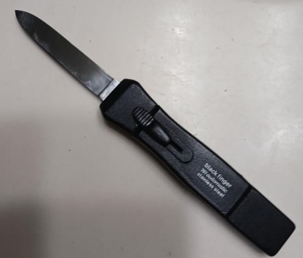  Vintage 8" Black Finger 707  Automatic Double Action with Black Scales 