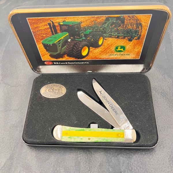 CASE JOHN DEERE Box Set, Pocket knife, 6254 SS, Green and Yellow Trapper CASE JOHN DEERE Box Set, Pocket knife, 6254 SS, Green and Yellow Trapper