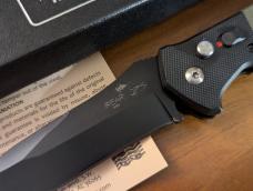 NIB Bear OPS Bold Action V Recurve Tanto Automatic Knife Black/Green G-10 (3.75" Black)