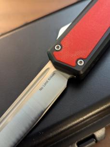No Limit Knives Brand Vanga Red/Black USA MADE OTF Automatic Knife - Tanto Satin Plain No Limit Knives Brand Vanga Red/Black USA MADE OTF Automatic Knife - Tanto Satin Plain