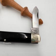 VINTAGE BUCK CREEK SOLINGEN GERMANY BROWN PLASTIC LONG PULL STOCKMAN KNIFE (43) VINTAGE BUCK CREEK SOLINGEN GERMANY BROWN PLASTIC LONG PULL STOCKMAN KNIFE (43)