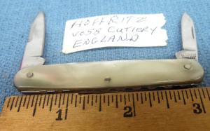 PRE OWNED 3" COLLECTORS PEN KNIFE HOFFRITZ VOSS CUTLERY ENGLAND PEARL SCALES??