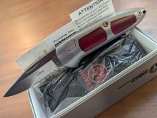 ORIGINAL GERMAN MADE 1990'S BOKER SPEED LOCK AUTOMATIC 707RB RED BONE SERRATED NIB ORIGINAL GERMAN MADE 1990'S BOKER SPEED LOCK AUTOMATIC 707RB RED BONE SERRATED NIB