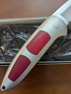 ORIGINAL GERMAN MADE 1990'S BOKER SPEED LOCK AUTOMATIC 707RB RED BONE SERRATED NIB ORIGINAL GERMAN MADE 1990'S BOKER SPEED LOCK AUTOMATIC 707RB RED BONE SERRATED NIB