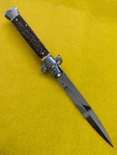 FRANK BELTRAME 23CM 9" BAYONET STILETTO STAG HORN... Snappy, Straight, 4mm Kick Spring, NICE & NEW! FRANK BELTRAME 23CM 9" BAYONET STILETTO STAG HORN... Snappy, Straight, 4mm Kick Spring, NICE & NEW!