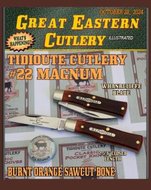 GREAT EASTERN CUTLERY - #220124 {TIDIOUTE} "22 MAGNUM" - BURNT ORANGE BONE HANDLES - 2 5/8" - Closed