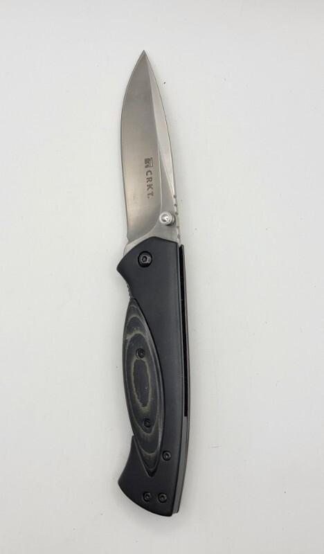 CRKT 1040 Vertex Assisted Opening Knife Micarta Scales Satin Plain blade #16 CRKT 1040 Vertex Assisted Opening Knife Micarta Scales Satin Plain blade #16
