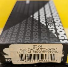 NIB SOG-TAC ST-06 Automatic Knife Drop Point (3.5" Black) 
