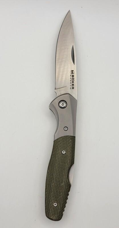Boker Magnum 01SC079 Nice Lockback Knife Green Micarta #19 Boker Magnum 01SC079 Nice Lockback Knife Green Micarta #19