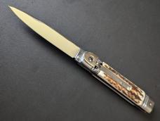 NEW OLD STOCK AKC ITALIAN made Slimline Leverlock 20cm - 8” Stag Horn.. NEW OLD STOCK AKC ITALIAN made Slimline Leverlock 20cm - 8” Stag Horn..