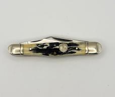  Colt CT244 Whittler 3 Blade Black Stag Bone Handle Folding Pocket Knife    #38