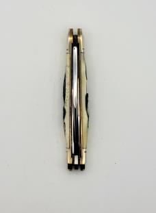  Colt CT244 Whittler 3 Blade Black Stag Bone Handle Folding Pocket Knife    #38