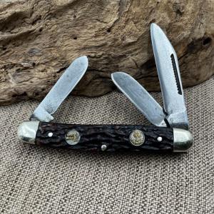 BOKER TREE BRAND 7474 SOLINGEN GERMANY 3 BLADE 1971 WISS STOCKMAN KNIFE (11)