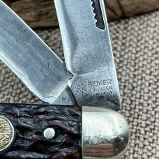 BOKER TREE BRAND 7474 SOLINGEN GERMANY 3 BLADE 1971 WISS STOCKMAN KNIFE (11) BOKER TREE BRAND 7474 SOLINGEN GERMANY 3 BLADE 1971 WISS STOCKMAN KNIFE (11)