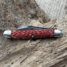 JOHN PRIMBLE BELKNAP INC Knife Made In USA 3 Blade STOCKMAN Jigged DELRIN (50)