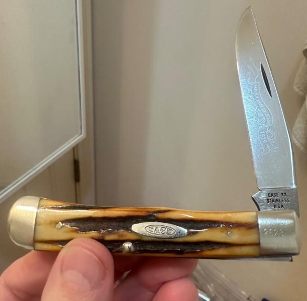 1978-79 *(Variant) Case XX Stag Single blade Trapper 5154. See pics for details of this rare knife. 1978-79 *(Variant) Case XX Stag Single blade Trapper 5154. See pics for details of this rare knife.