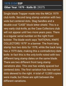 1978-79 *(Variant) Case XX Stag Single blade Trapper 5154. See pics for details of this rare knife. 1978-79 *(Variant) Case XX Stag Single blade Trapper 5154. See pics for details of this rare knife.